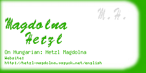 magdolna hetzl business card